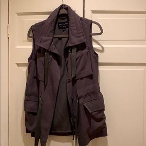 All Saints Military Vest in dark green